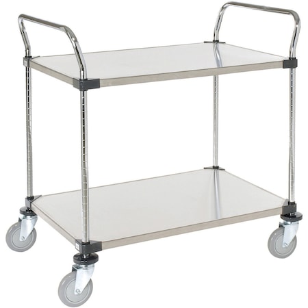 Stainless Steel Utility Cart, 2 Shelves, 36x18x38